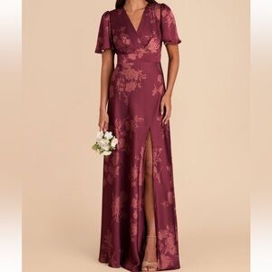 Birdy Grey Marni dress in Matte Satin Sangria Whimsicle Blooms